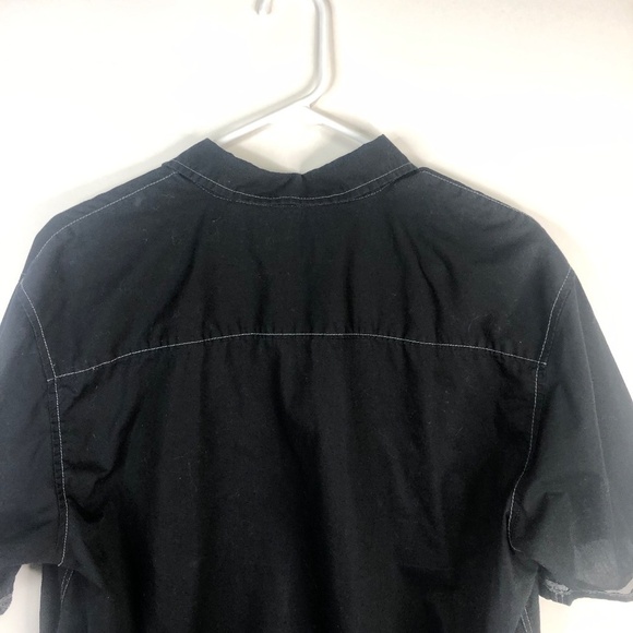 Michael Brandon black short sleeve button down shirt L - Picture 5 of 9